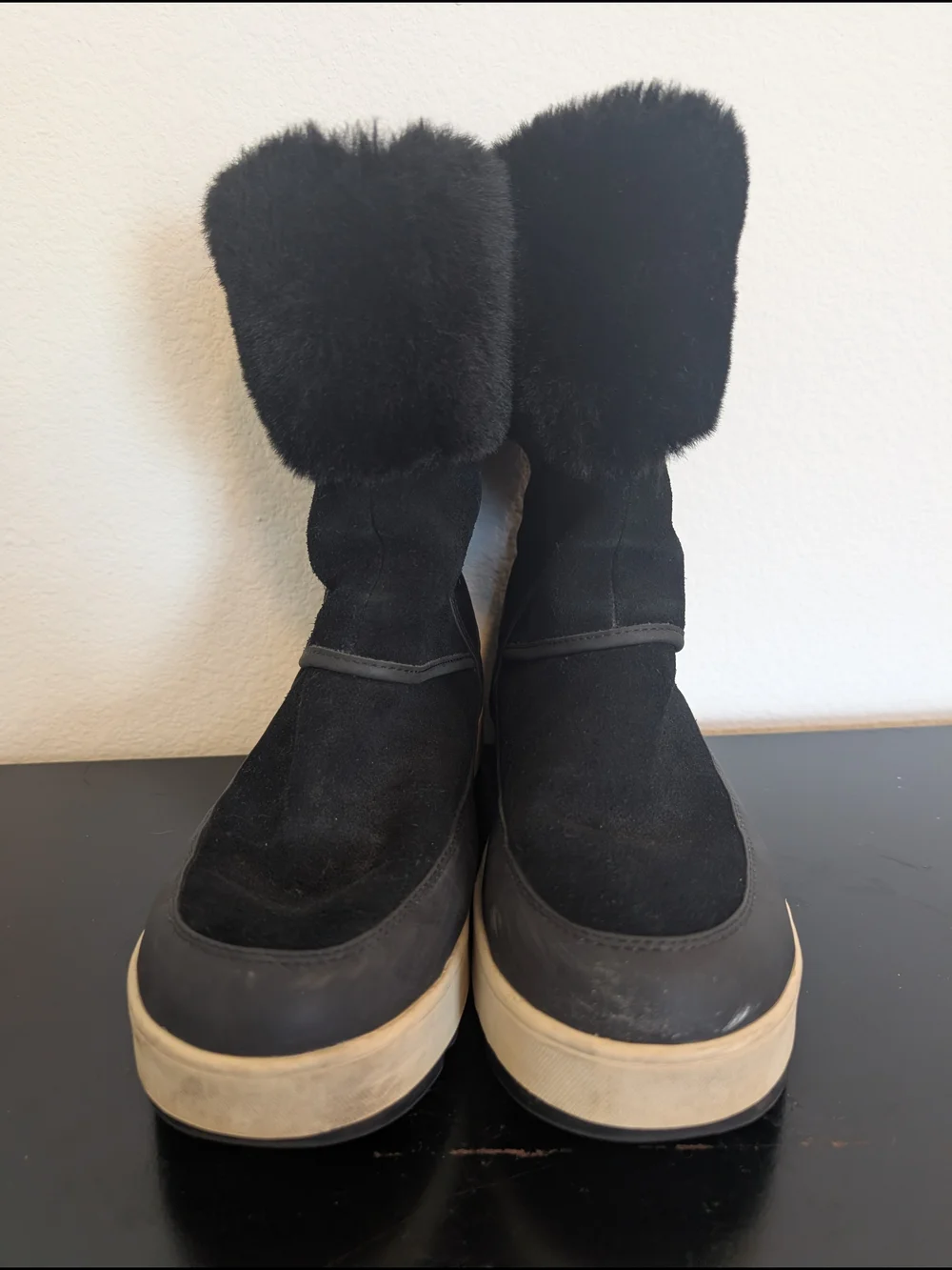 UGG Koolaburra by UGG Women's Tynlee Suede Fur High Boots Black